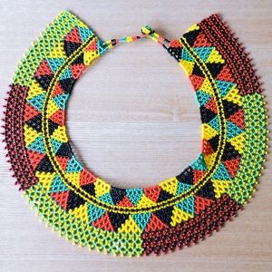 Hand Beaded Flat Necklace
